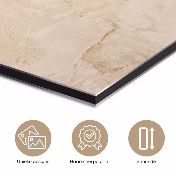 Aluminium schilderij - Textuur - Patroon - Abstract - Modern - Beige — 7