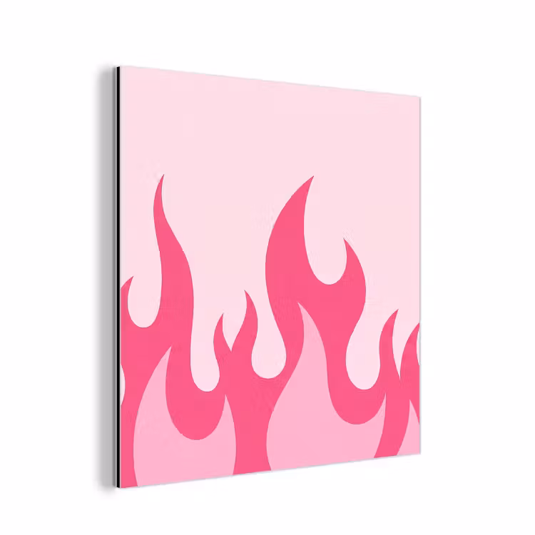 Aluminium schilderij - Vlammen - Patroon - Abstract - Modern - Roze — 1