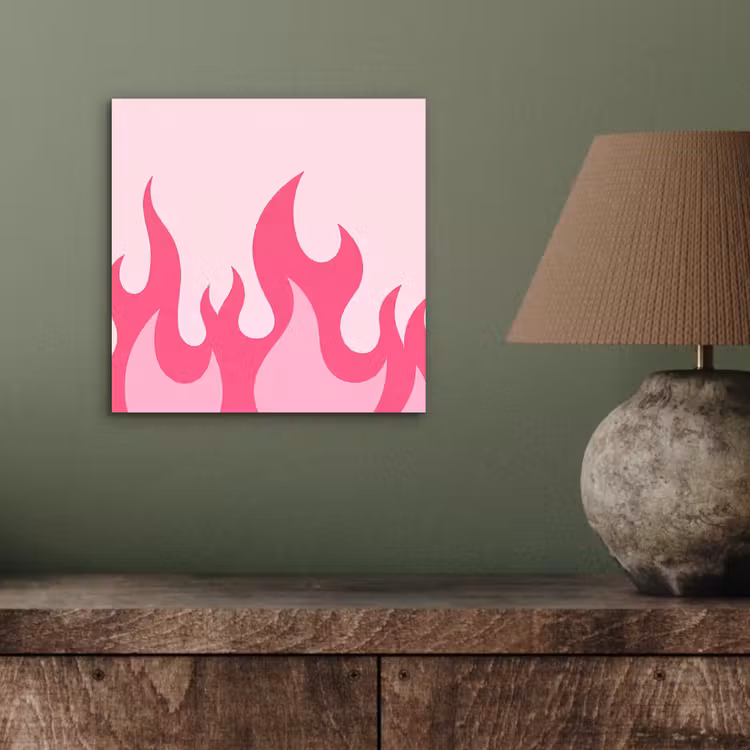 Aluminium schilderij - Vlammen - Patroon - Abstract - Modern - Roze — 3