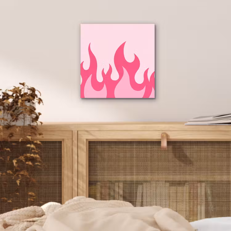 Aluminium schilderij - Vlammen - Patroon - Abstract - Modern - Roze — 4