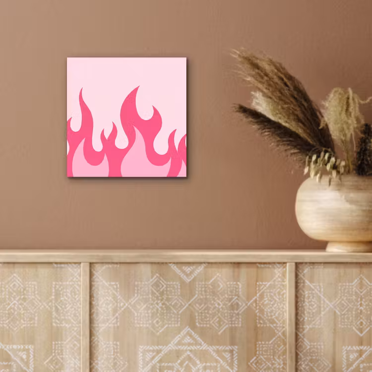 Aluminium schilderij - Vlammen - Patroon - Abstract - Modern - Roze — 5