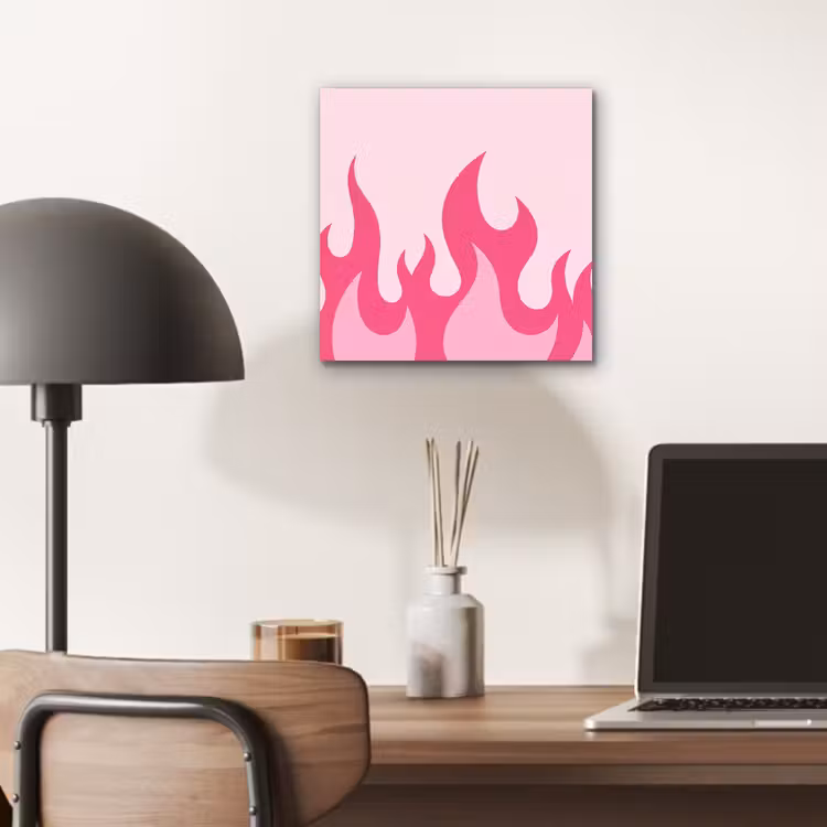 Aluminium schilderij - Vlammen - Patroon - Abstract - Modern - Roze — 6