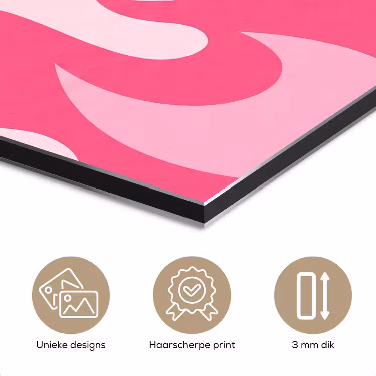 Aluminium schilderij - Vlammen - Patroon - Abstract - Modern - Roze — 7