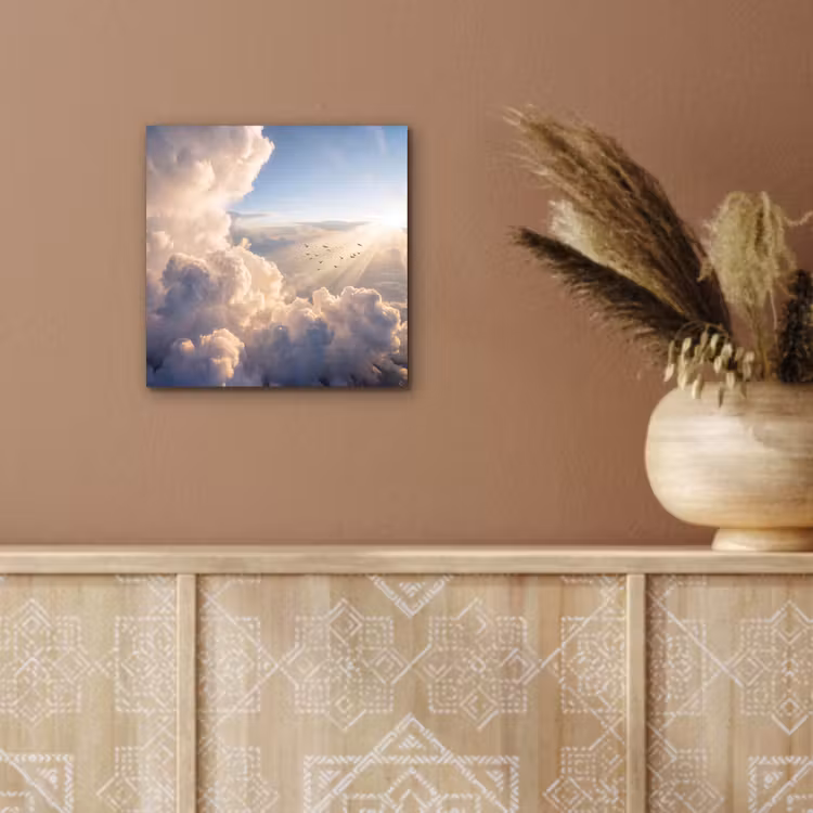 Aluminium schilderij - Wolken - Zonnestralen - Natuur - Wit — 5