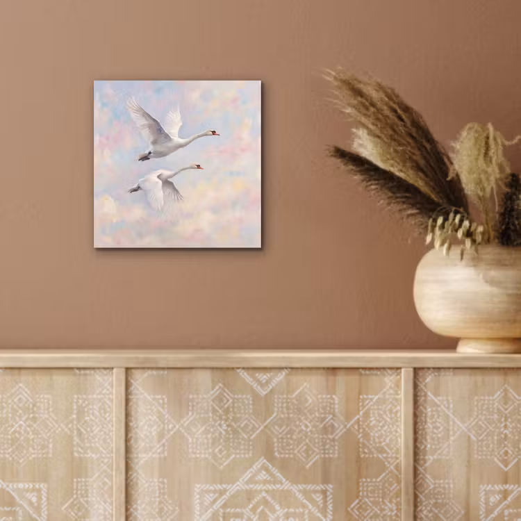 Aluminium schilderij - Vogel - Vliegend - Lucht - Modern - Pastel — 5