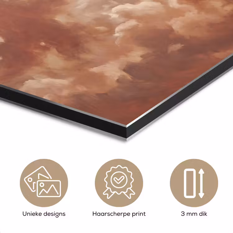 Aluminium schilderij - Wolken - Lucht - Natuur - Modern - Bruin — 7