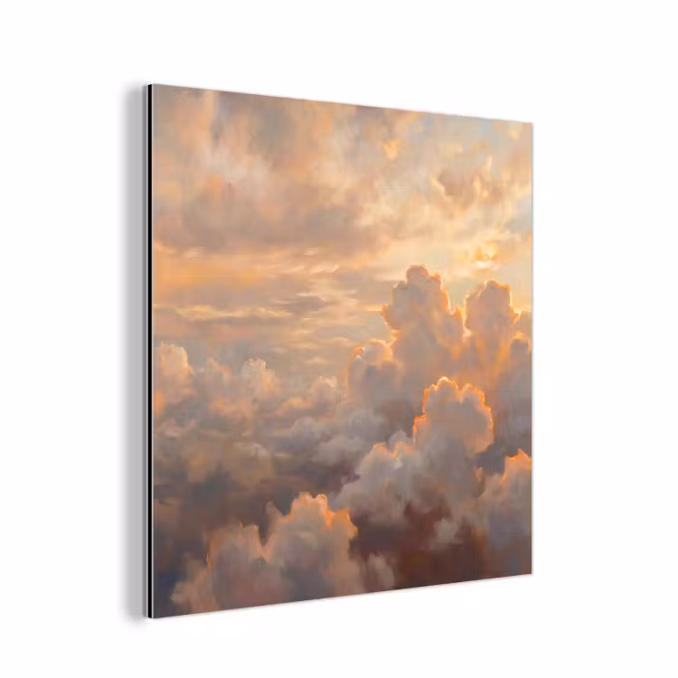 Aluminium schilderij - Wolken - Zonsondergang - Natuur - Abstract - Goud — 1