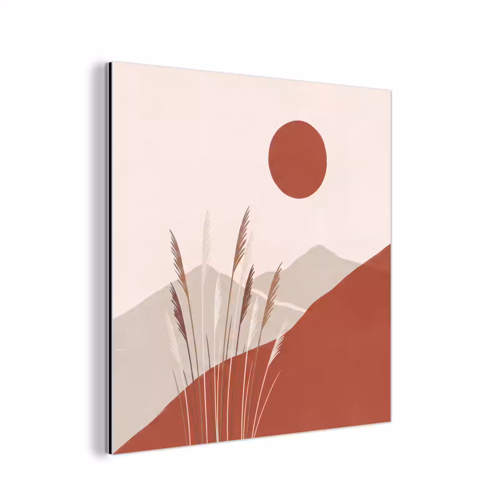 Aluminium schilderij - Gras - Landschap - Natuur - Abstract - Beige — 1