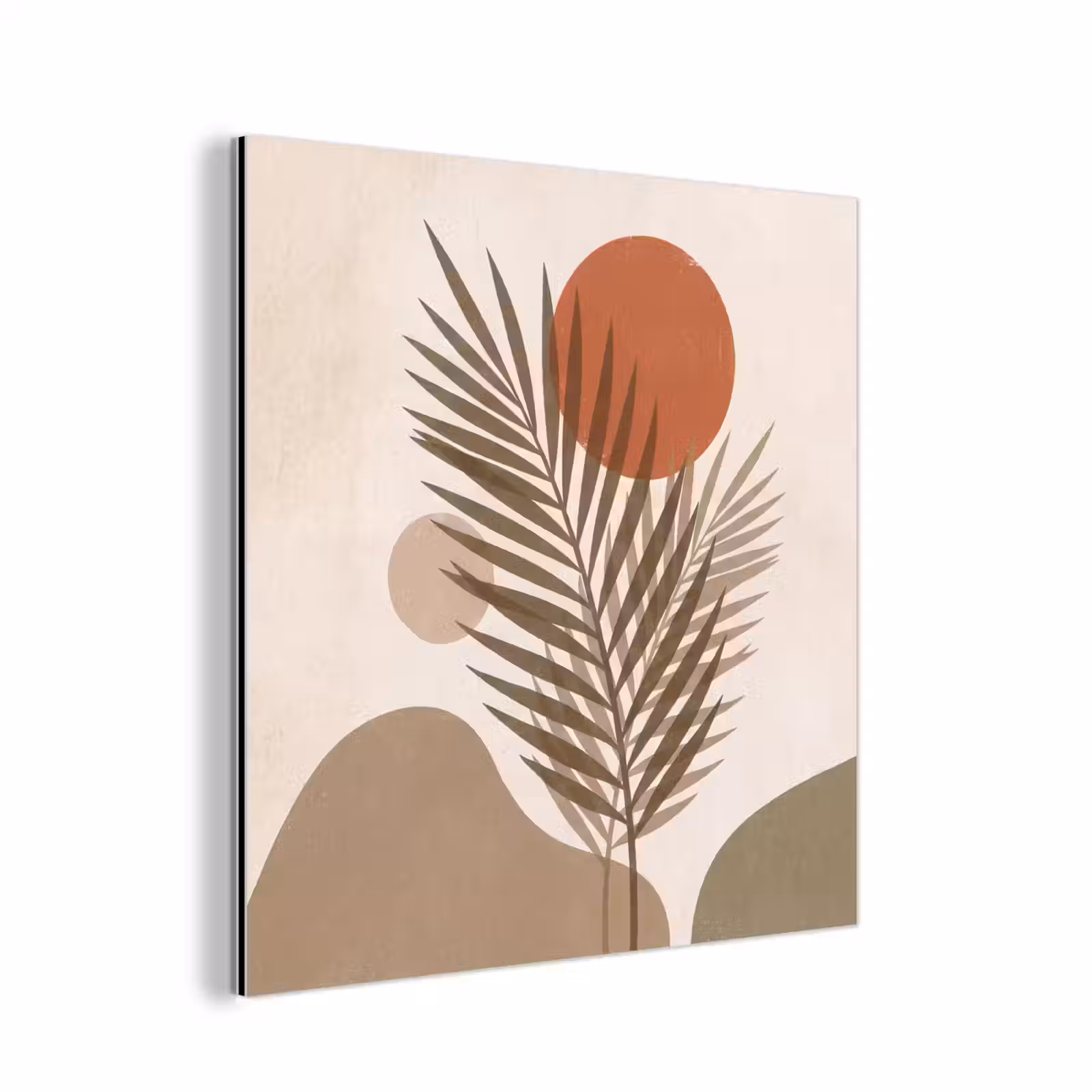 Aluminium schilderij - Planten - Bladeren - Abstract - Modern - Beige — 1