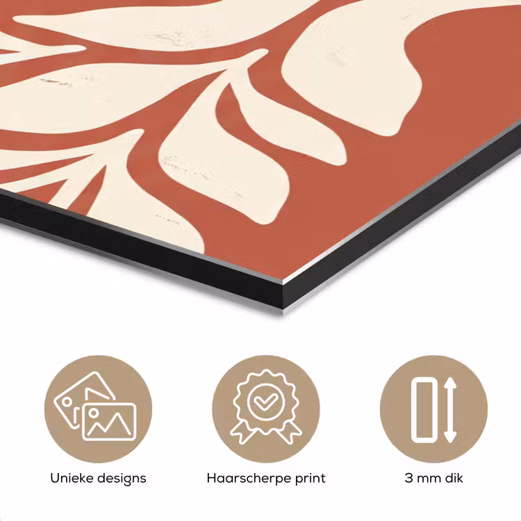 Aluminium schilderij - Bloemen - Abstract - Modern - Beige - Natuur — 7