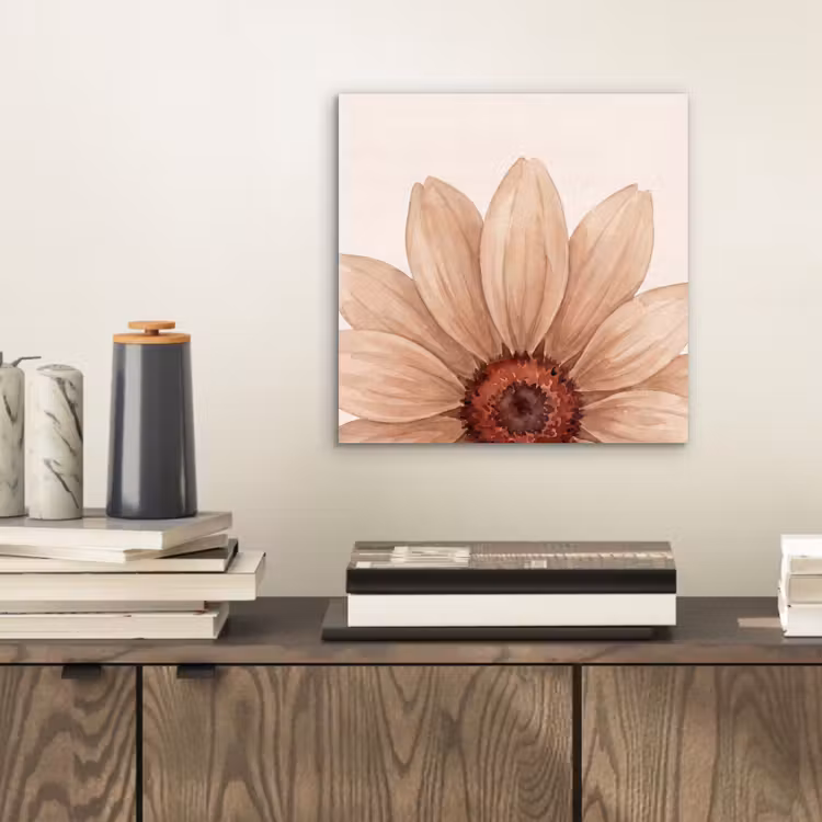 Aluminium schilderij - Bloemen - Bloemblad - Natuur - Aquarel - Beige — 2