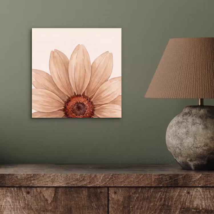 Aluminium schilderij - Bloemen - Bloemblad - Natuur - Aquarel - Beige — 3