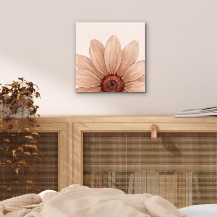 Aluminium schilderij - Bloemen - Bloemblad - Natuur - Aquarel - Beige — 4