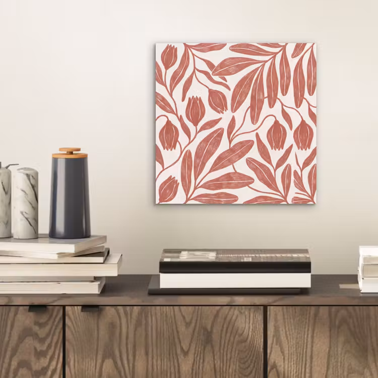 Aluminium schilderij - Bloemen - Patroon - Modern - Natuur - Bruin — 2