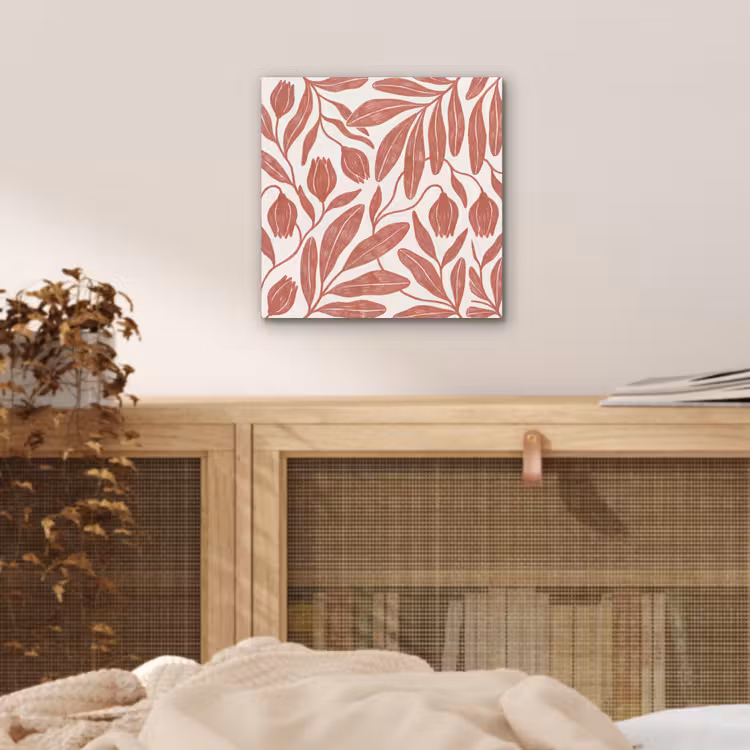 Aluminium schilderij - Bloemen - Patroon - Modern - Natuur - Bruin — 4