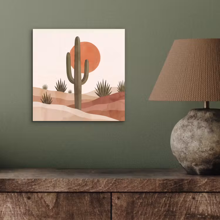 Aluminium schilderij - Cactus - Duinen - Modern - Landschap - Groen — 3