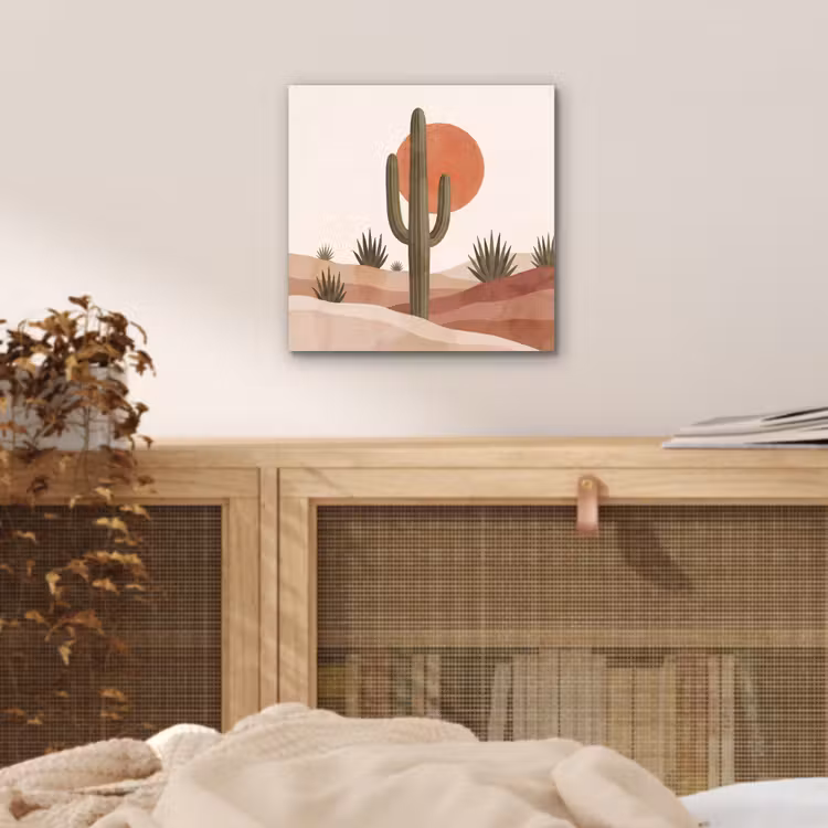 Aluminium schilderij - Cactus - Duinen - Modern - Landschap - Groen — 4