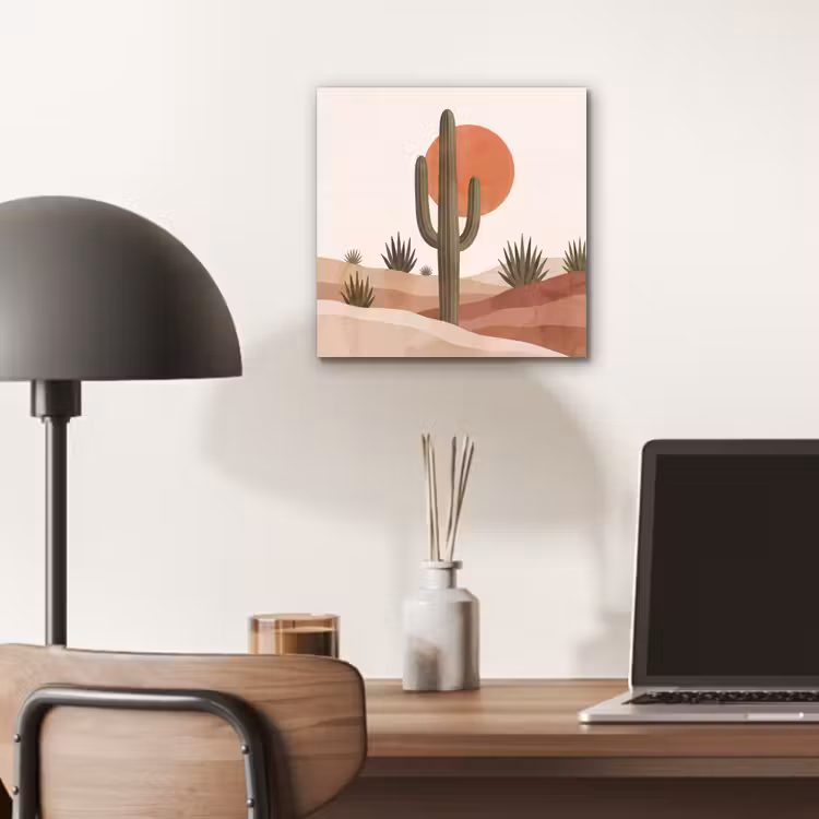 Aluminium schilderij - Cactus - Duinen - Modern - Landschap - Groen — 6