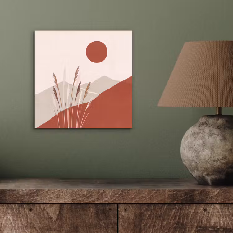 Aluminium schilderij - Gras - Landschap - Natuur - Abstract - Beige — 3