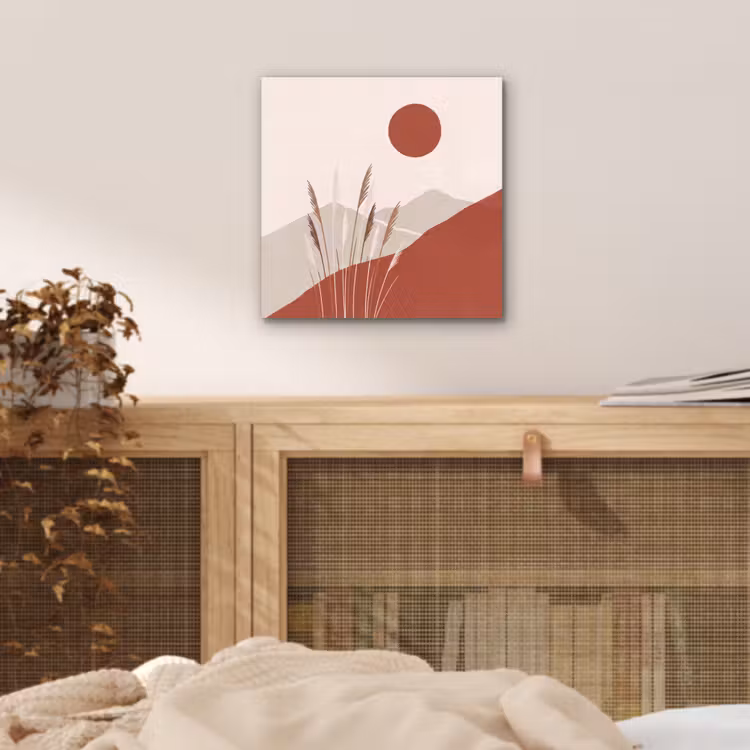 Aluminium schilderij - Gras - Landschap - Natuur - Abstract - Beige — 4