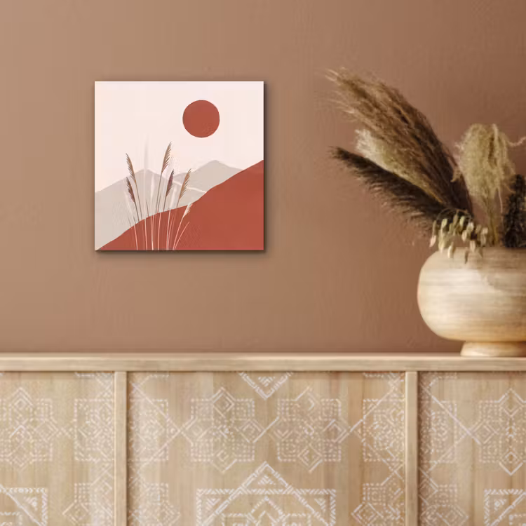 Aluminium schilderij - Gras - Landschap - Natuur - Abstract - Beige — 5