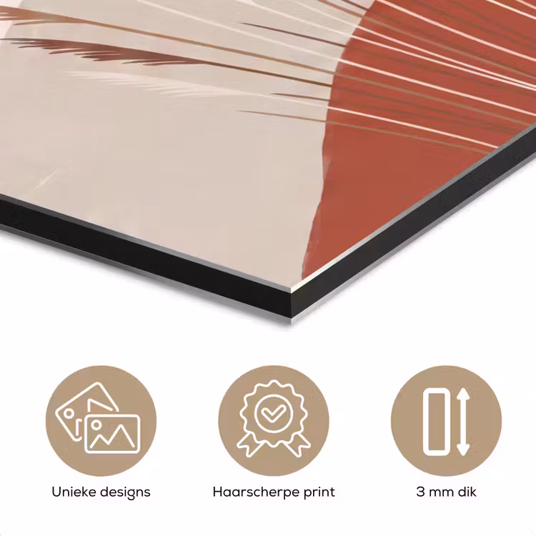 Aluminium schilderij - Gras - Landschap - Natuur - Abstract - Beige — 7
