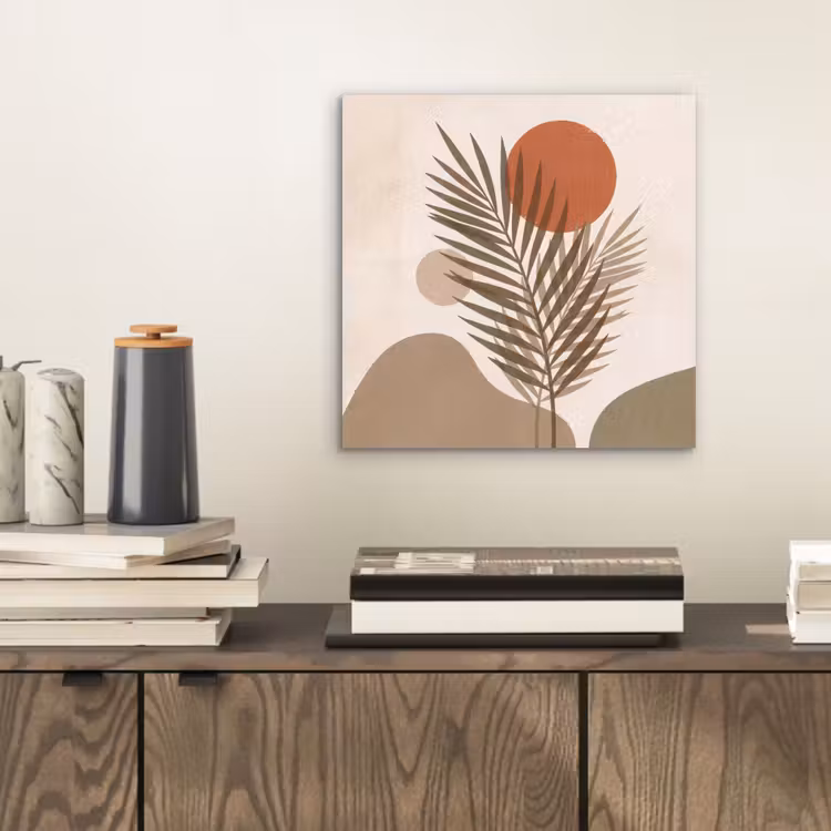 Aluminium schilderij - Planten - Bladeren - Abstract - Modern - Beige — 2
