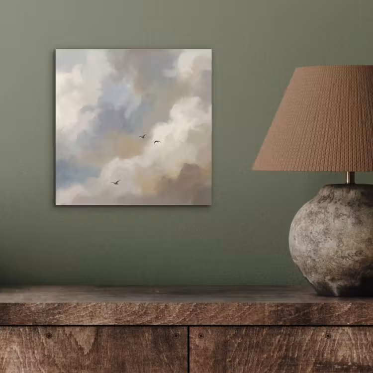 Aluminium schilderij - Vogel - Wolken - Natuur - Modern - Grijs — 3