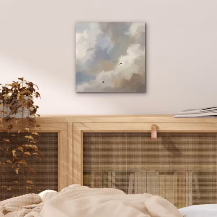 Aluminium schilderij - Vogel - Wolken - Natuur - Modern - Grijs — 4