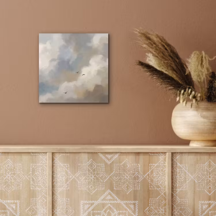 Aluminium schilderij - Vogel - Wolken - Natuur - Modern - Grijs — 5