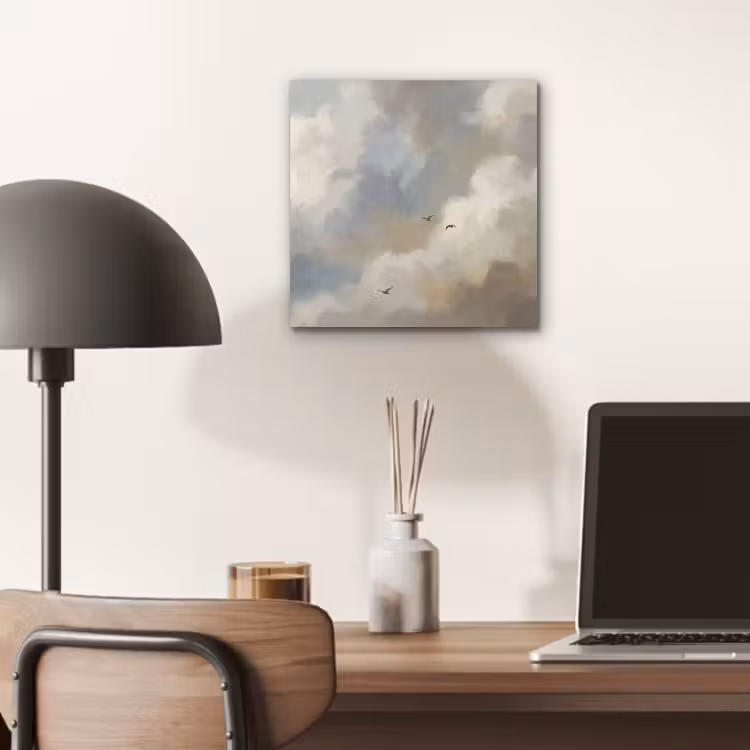 Aluminium schilderij - Vogel - Wolken - Natuur - Modern - Grijs — 6