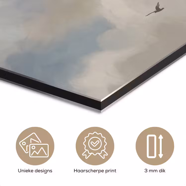Aluminium schilderij - Vogel - Wolken - Natuur - Modern - Grijs — 7
