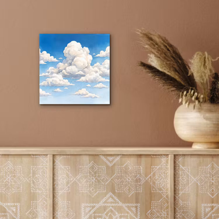 Aluminium schilderij - Wolken - Blauwe lucht - Natuur - Modern - Wit — 5