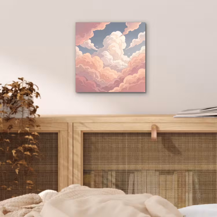 Aluminium schilderij - Wolken - Lucht - Natuur - Pastel - Roze — 4