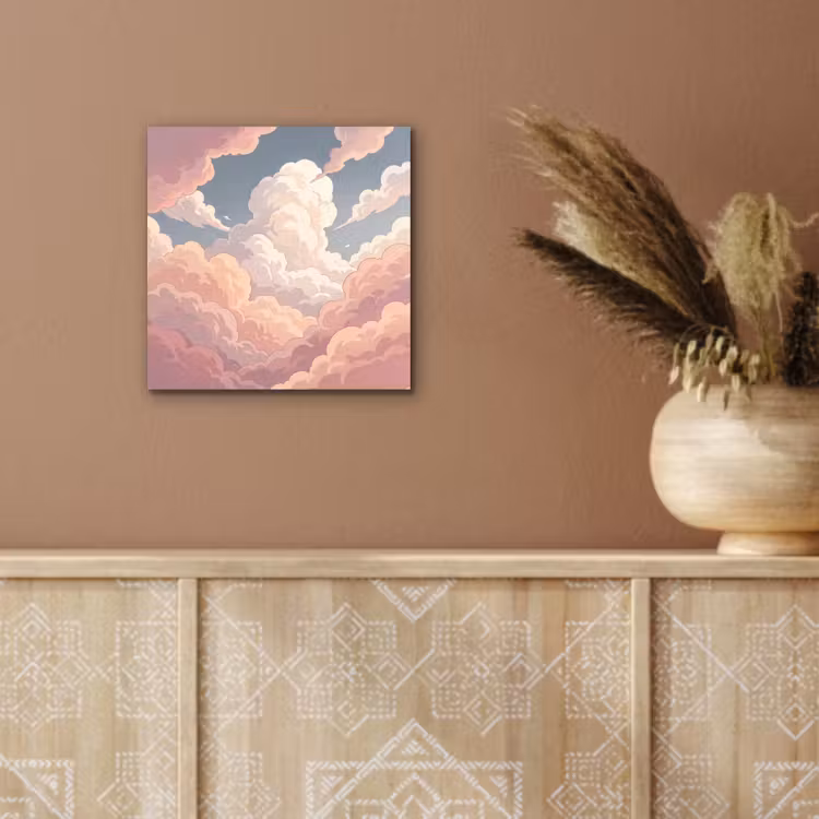 Aluminium schilderij - Wolken - Lucht - Natuur - Pastel - Roze — 5