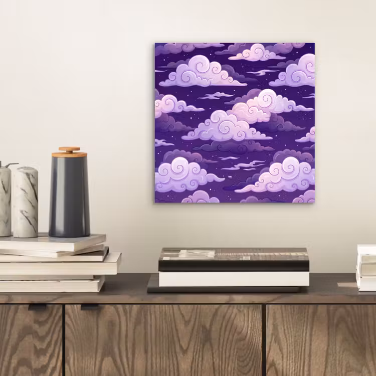 Aluminium schilderij - Wolken - Nacht - Natuur - Abstract - Paars — 2