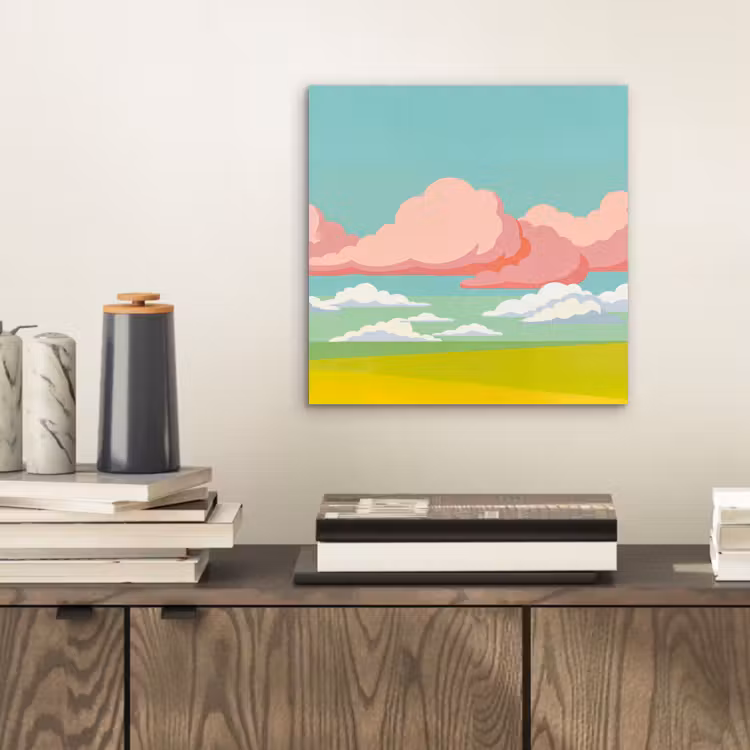 Aluminium schilderij - Wolken - Roze - Natuur - Modern - Pastel — 2
