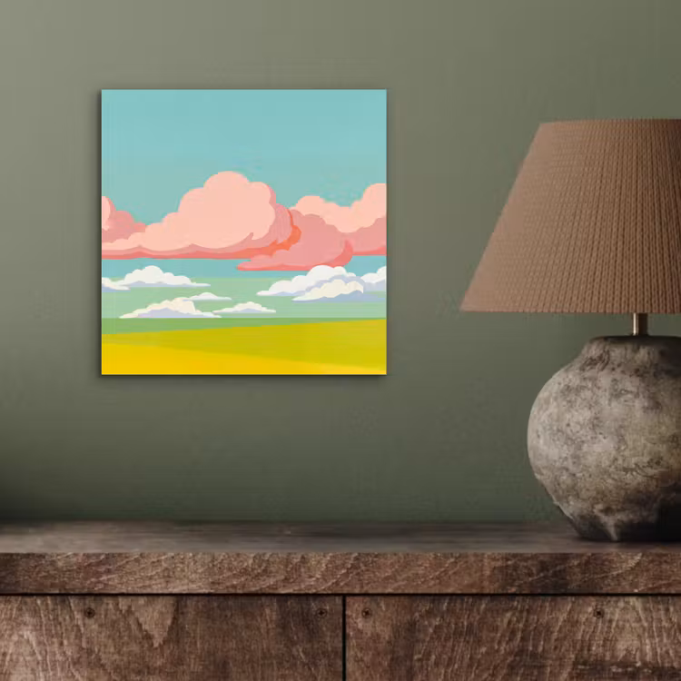 Aluminium schilderij - Wolken - Roze - Natuur - Modern - Pastel — 3
