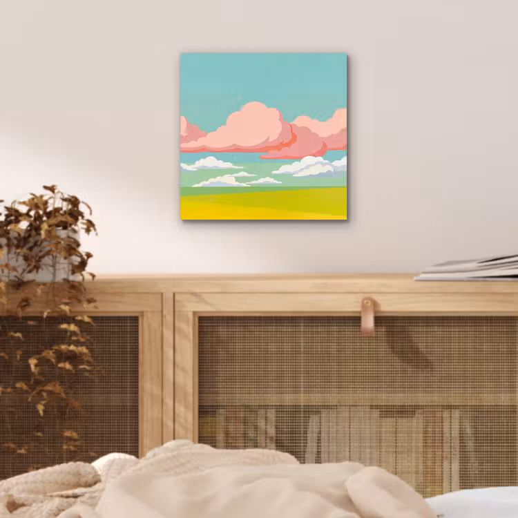 Aluminium schilderij - Wolken - Roze - Natuur - Modern - Pastel — 4