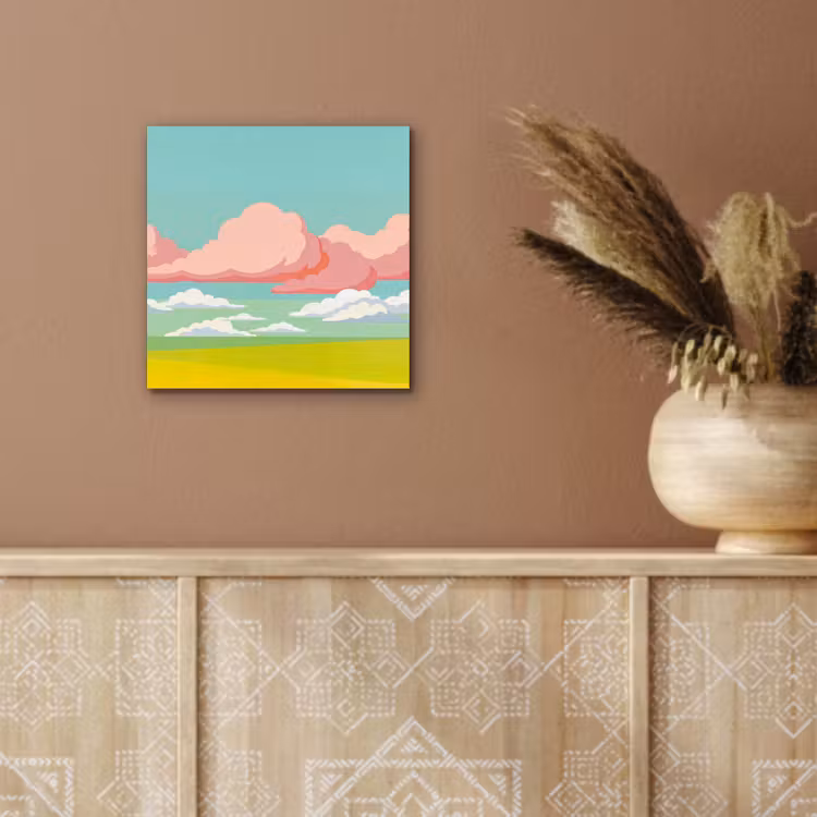 Aluminium schilderij - Wolken - Roze - Natuur - Modern - Pastel — 5