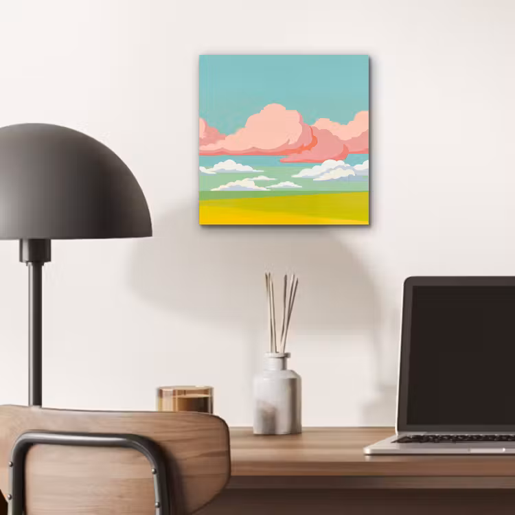 Aluminium schilderij - Wolken - Roze - Natuur - Modern - Pastel — 6