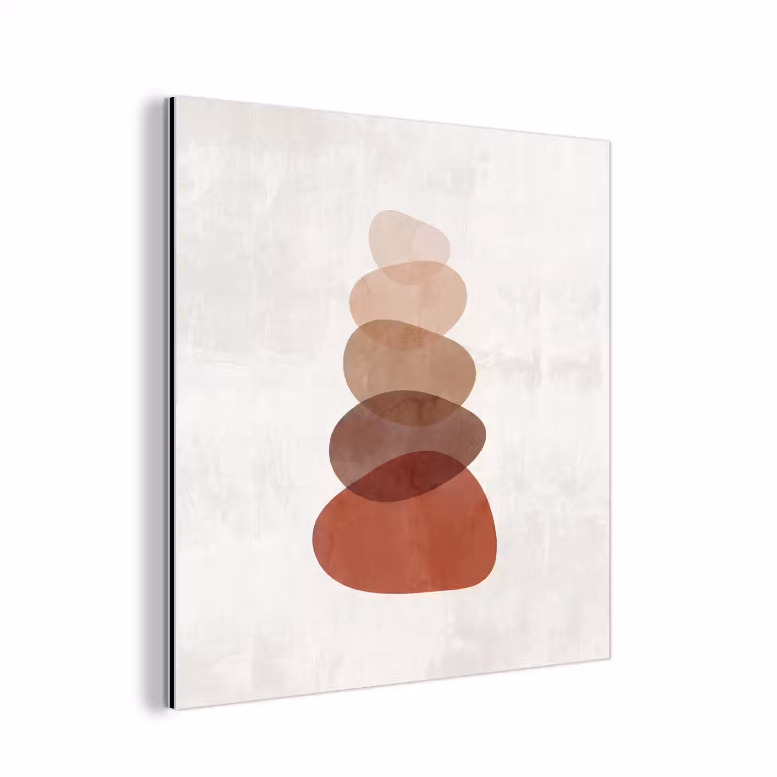 Aluminium schilderij - Abstractie - Gestapeld - Balans - Modern - Aardetinten — 1