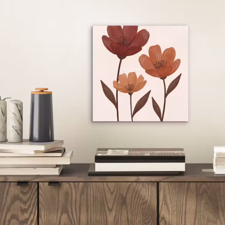 Aluminium schilderij - Bloemen - Abstract - Modern - Bruin - Decoratief — 2