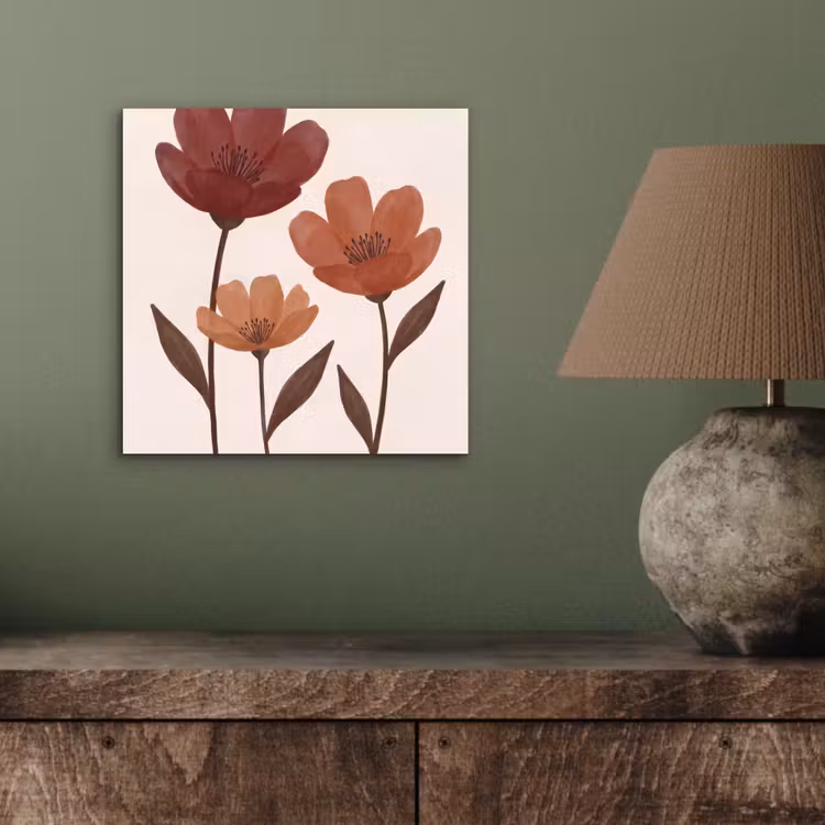 Aluminium schilderij - Bloemen - Abstract - Modern - Bruin - Decoratief — 3