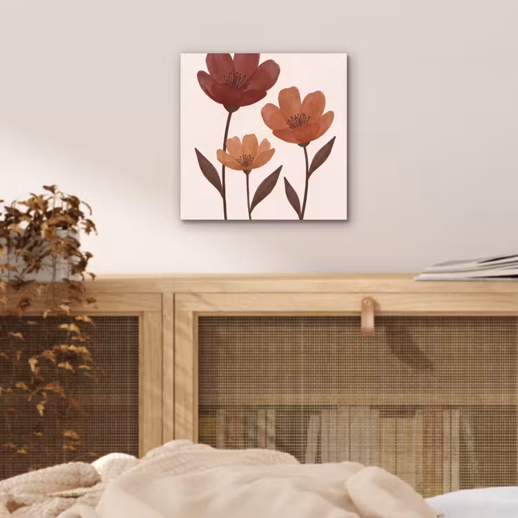 Aluminium schilderij - Bloemen - Abstract - Modern - Bruin - Decoratief — 4
