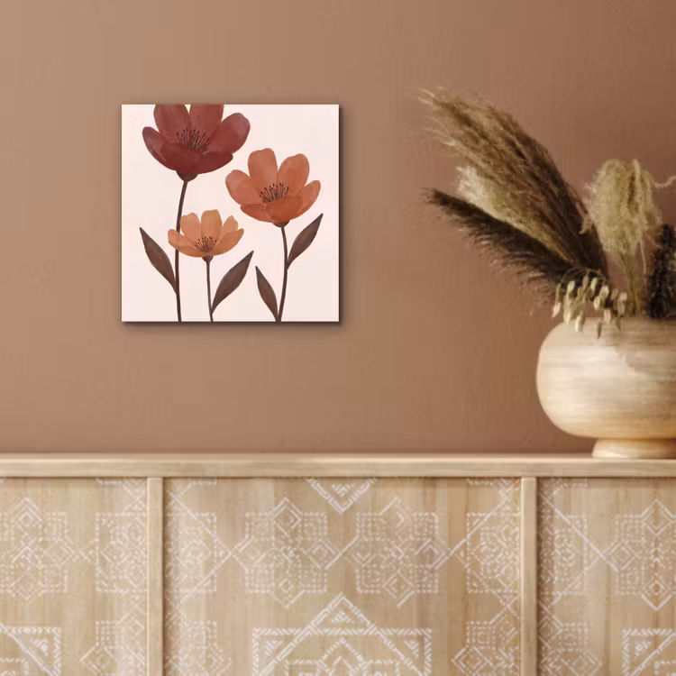 Aluminium schilderij - Bloemen - Abstract - Modern - Bruin - Decoratief — 5