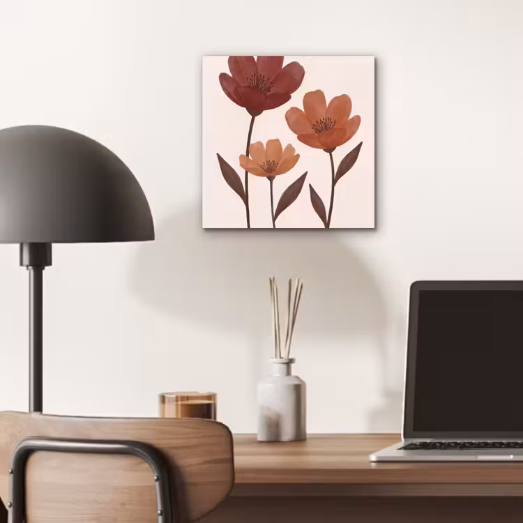 Aluminium schilderij - Bloemen - Abstract - Modern - Bruin - Decoratief — 6