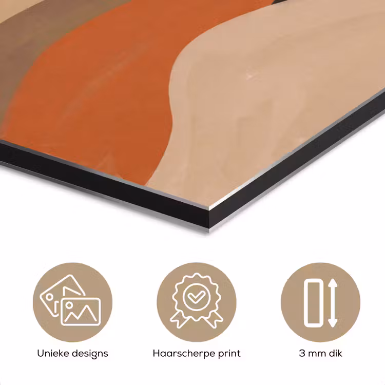 Aluminium schilderij - Landschap - Heuvels - Zon - Abstract - Oranje — 7