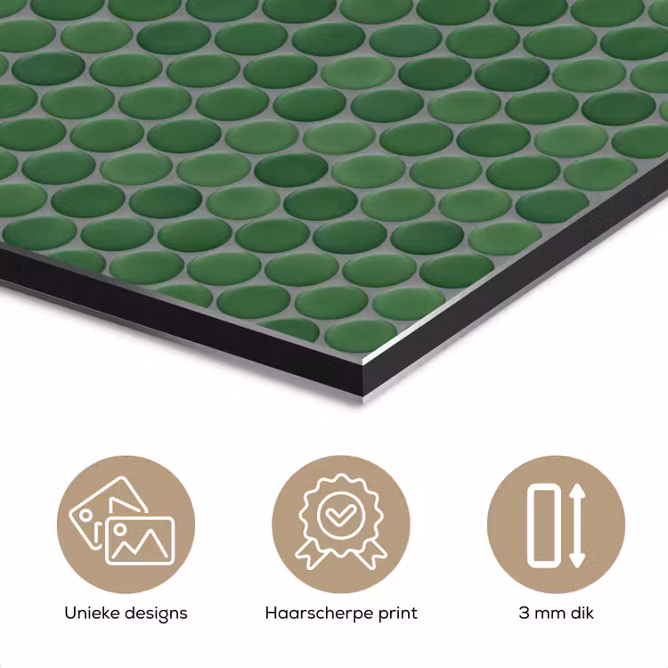 Aluminium schilderij - Penny - Mozaïek - Bosgroen - Green — 7