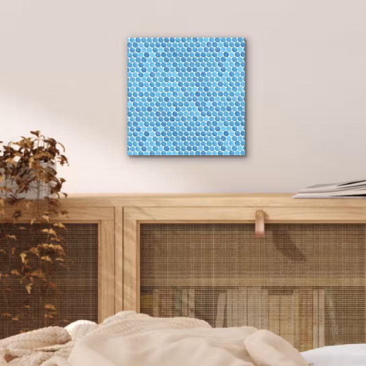 Aluminium schilderij - Penny - Mozaïek - Lichtblauw — 4